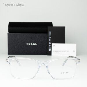 Prada Men Eyeglasses Crystal Demo Square PR14WVF 2AZ1O1 BRAND NEW